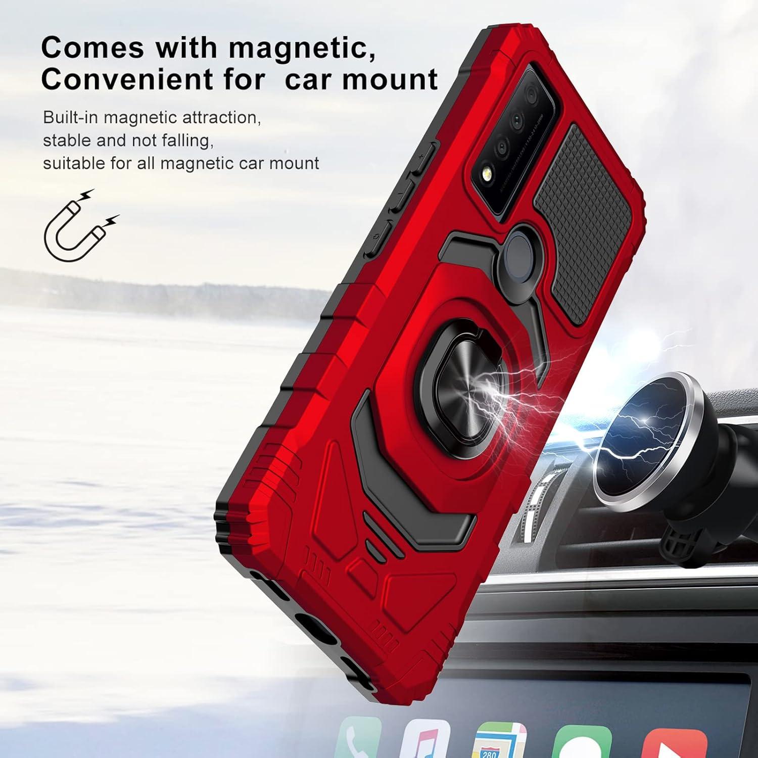 Funda Ailiber para TCL 30V con Protector de Pantalla Rojo