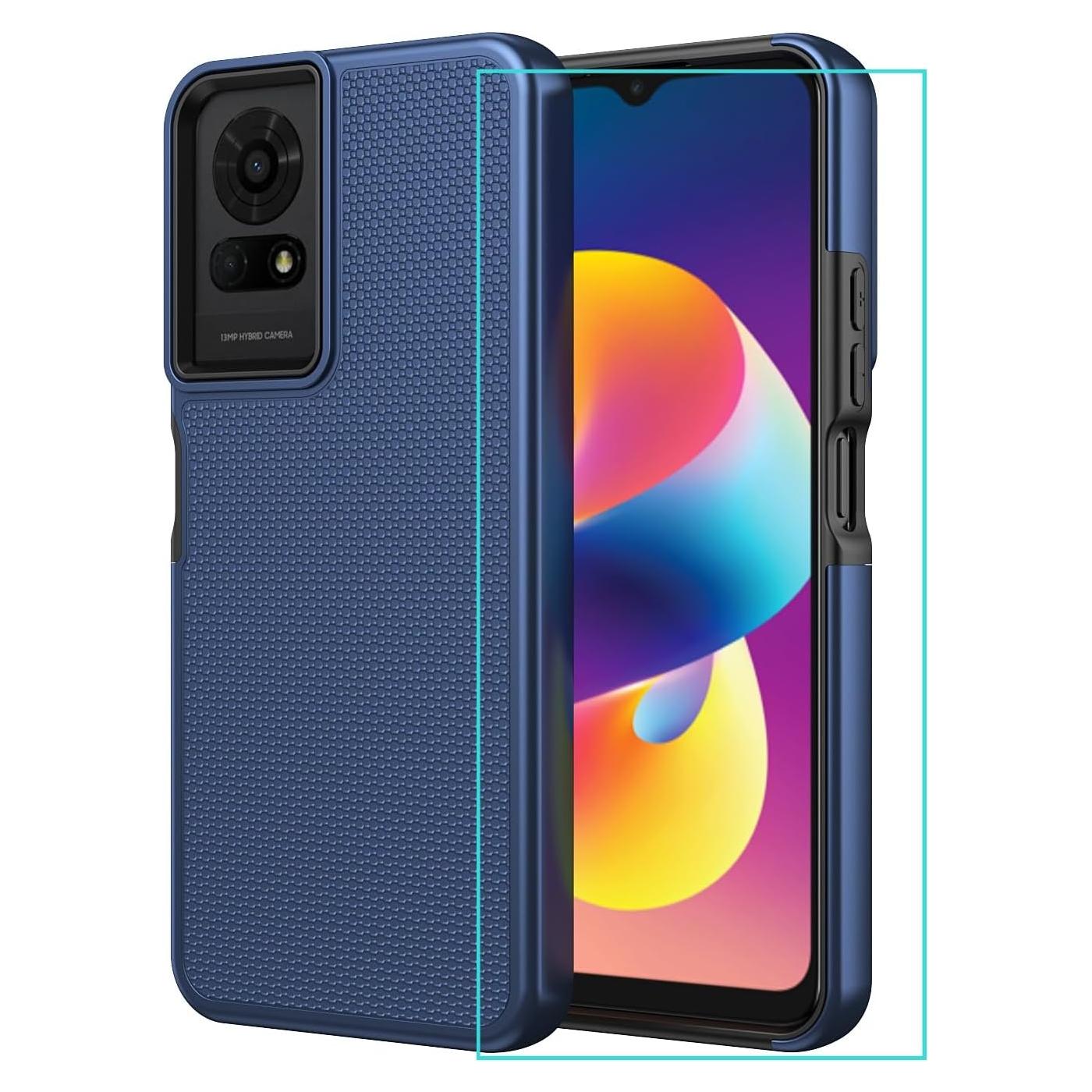 Funda Doble Capa TCL 50 LE/K23/K24 Azul con Protector