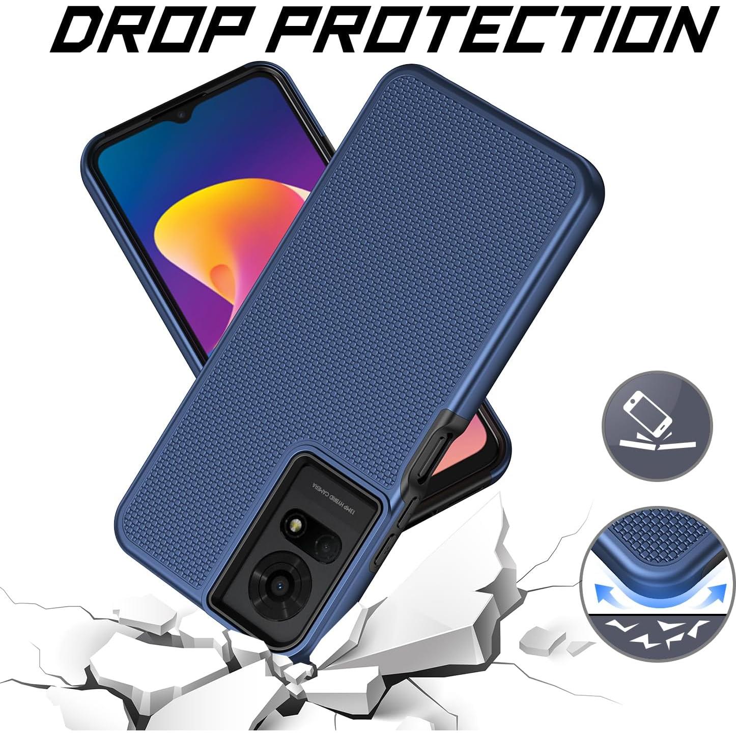 Funda Doble Capa TCL 50 LE/K23/K24 Azul con Protector