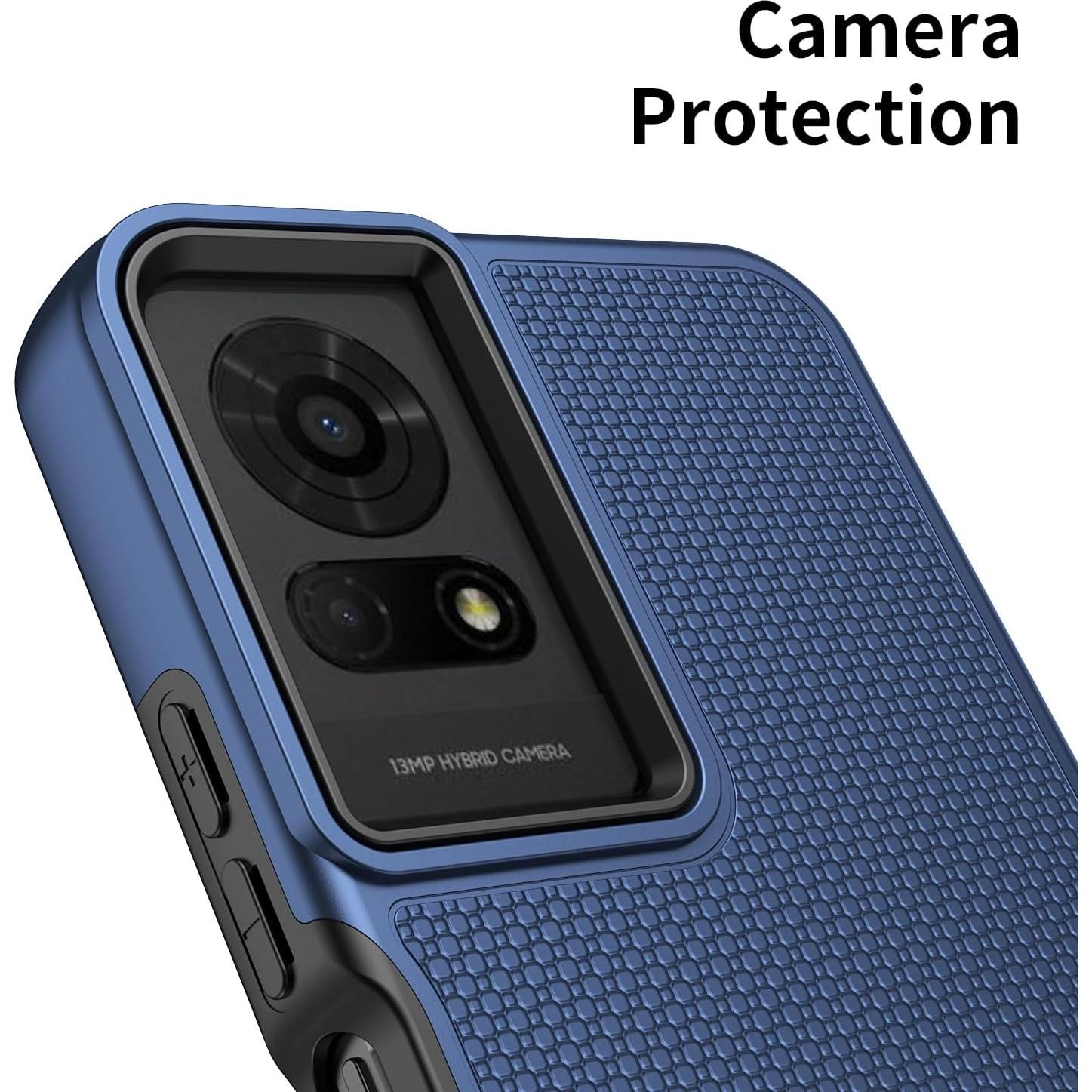 Funda Doble Capa TCL 50 LE/K23/K24 Azul con Protector