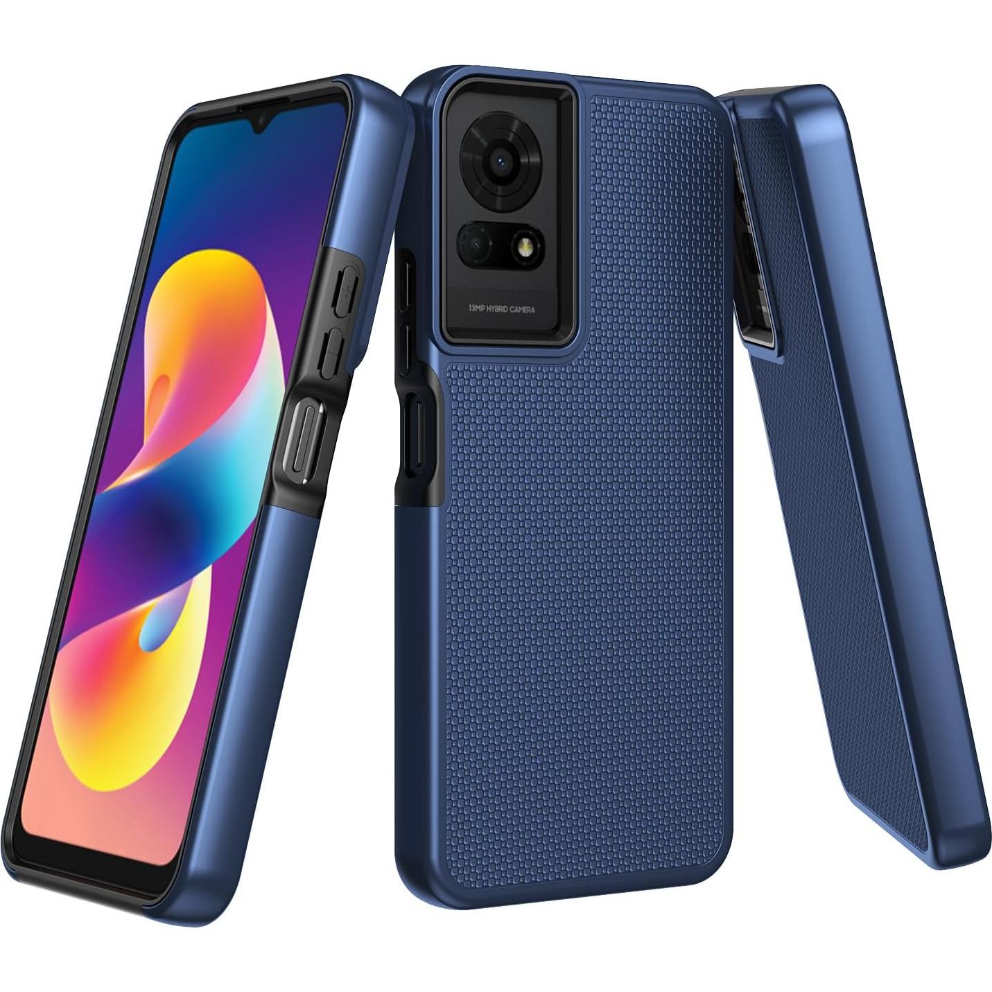 Funda Doble Capa TCL 50 LE/K23/K24 Azul con Protector