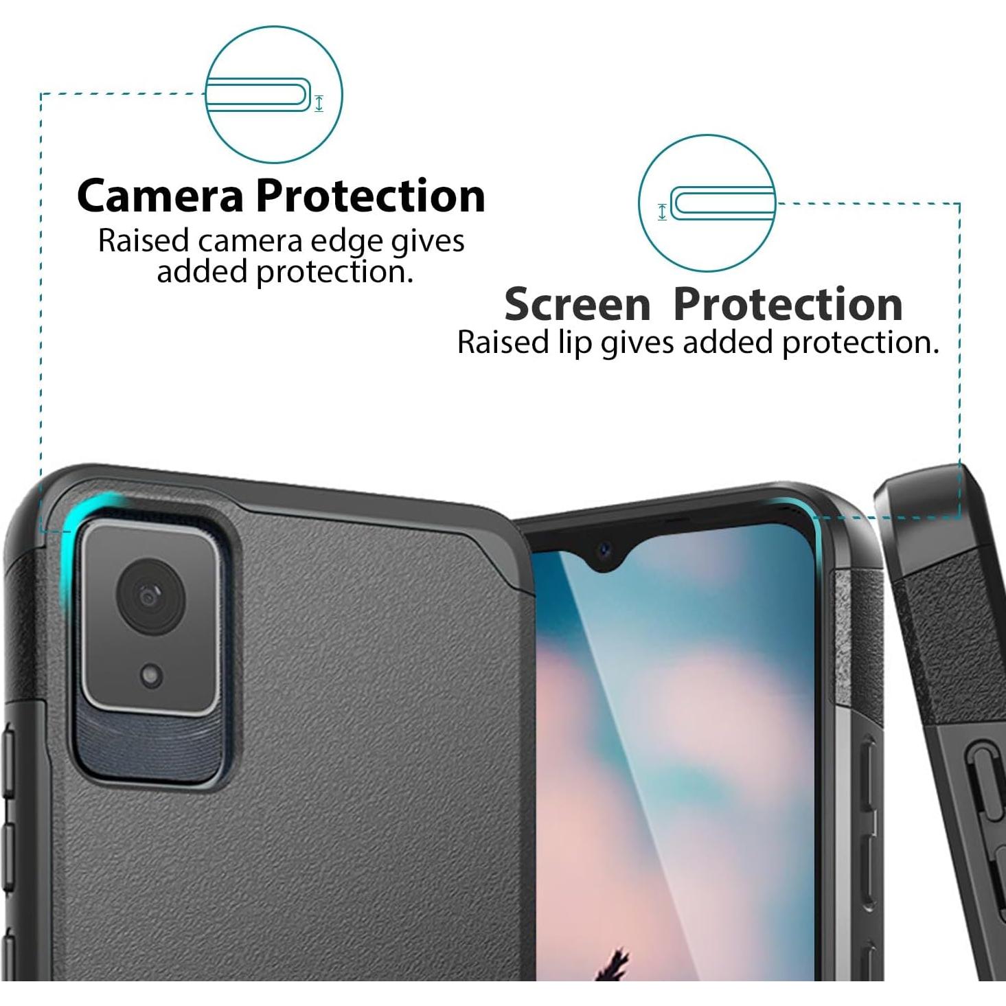 Funda Dura Híbrida TJS para TCL K11 T432W con Protector