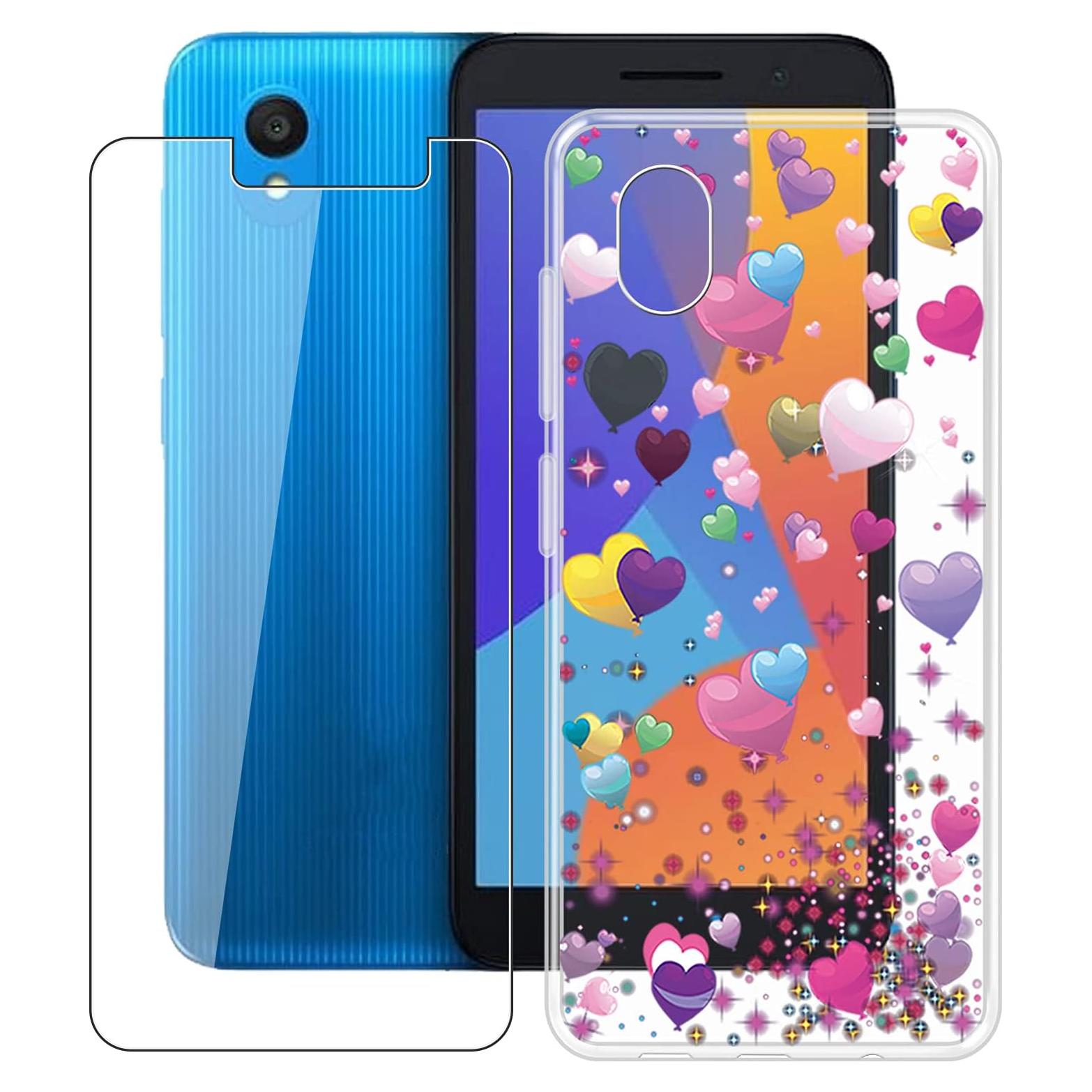 Funda Protectora de Silicona para Alcatel 1 2021 + Vidrio Templado