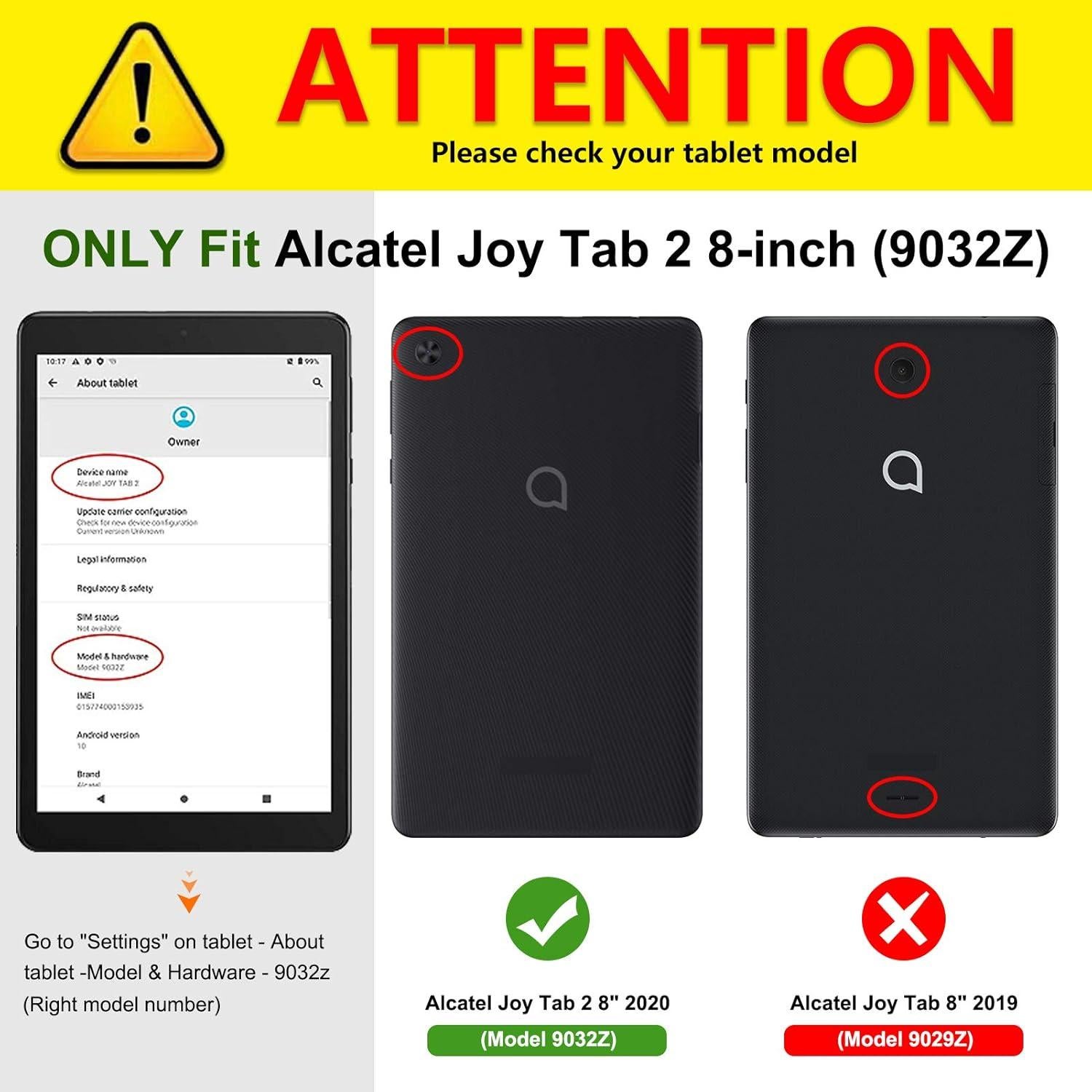 Funda Fintie para Tableta Alcatel Joy Tab 2 2020 8" Antigolpes