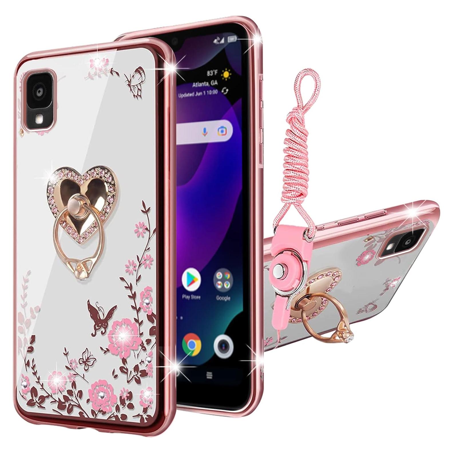Funda KuDiNi Oro Rosa para Alcatel TCL 30 Z T602DL con Soporte