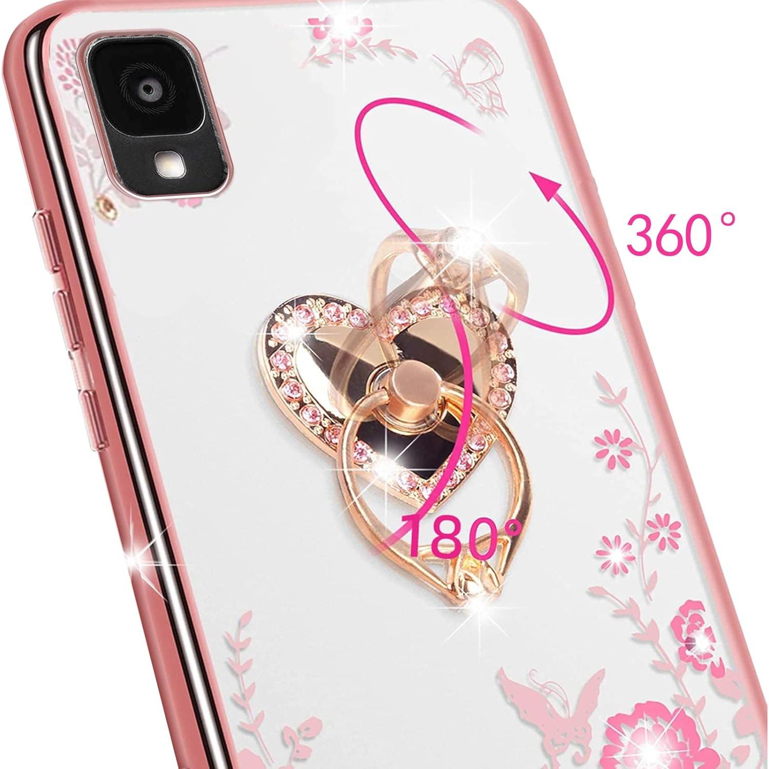 Funda KuDiNi Oro Rosa para Alcatel TCL 30 Z T602DL con Soporte