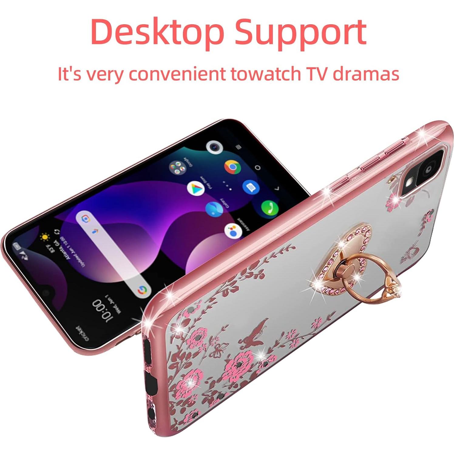 Funda KuDiNi Oro Rosa para Alcatel TCL 30 Z T602DL con Soporte