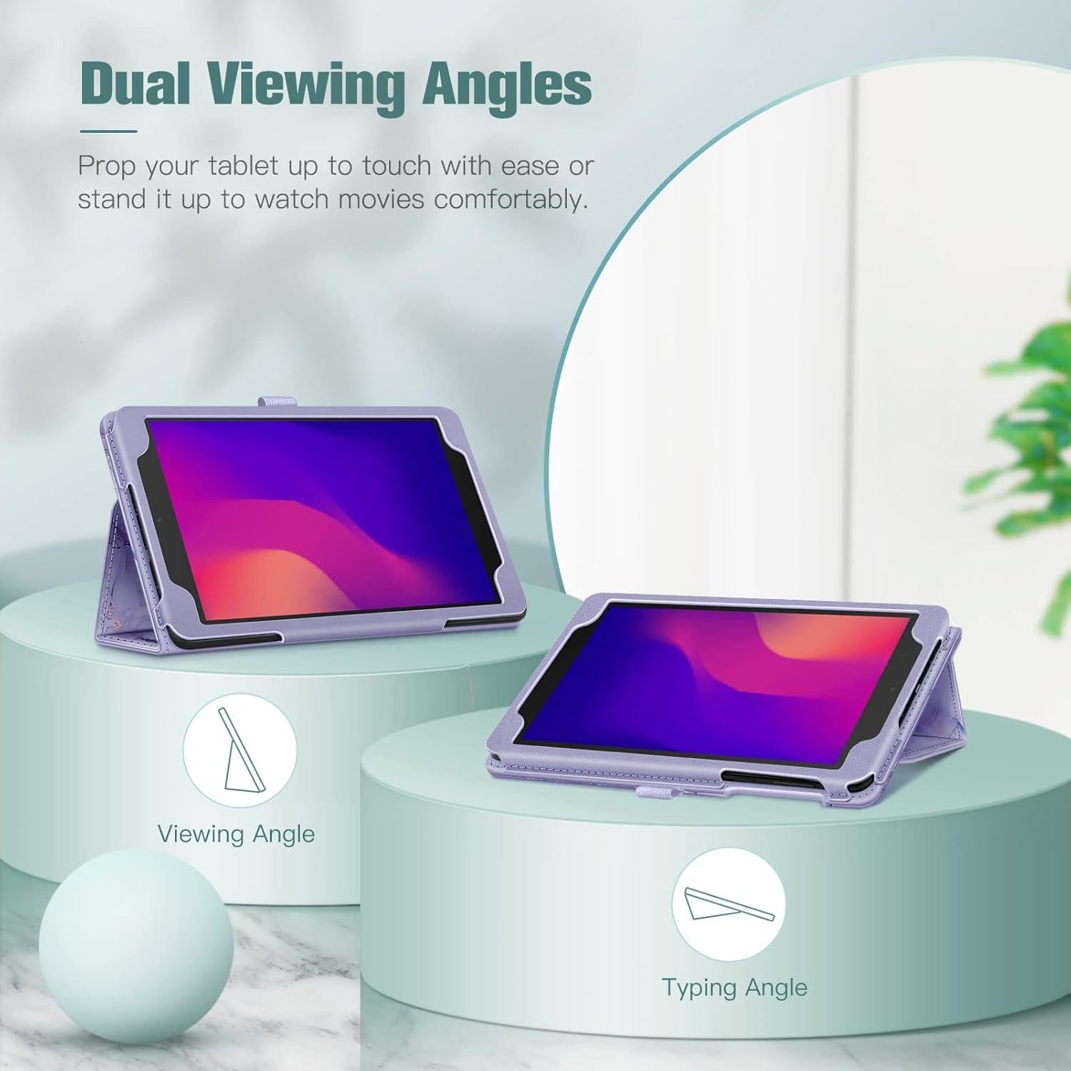 Funda Folio Fintie para Alcatel Joy Tab 2 y TCL Tab 8.0 - Cuero PU Lila