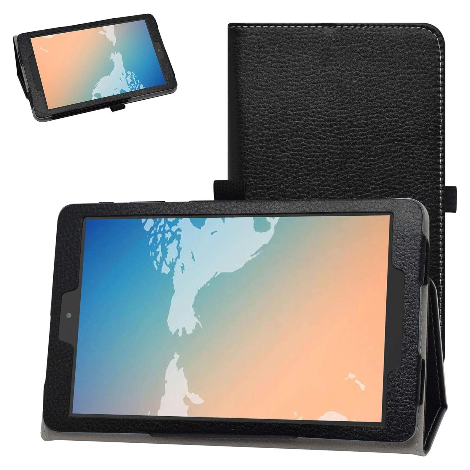 Funda de Cuero PU Bige Case para Tableta Alcatel TCL Tab 8 8"