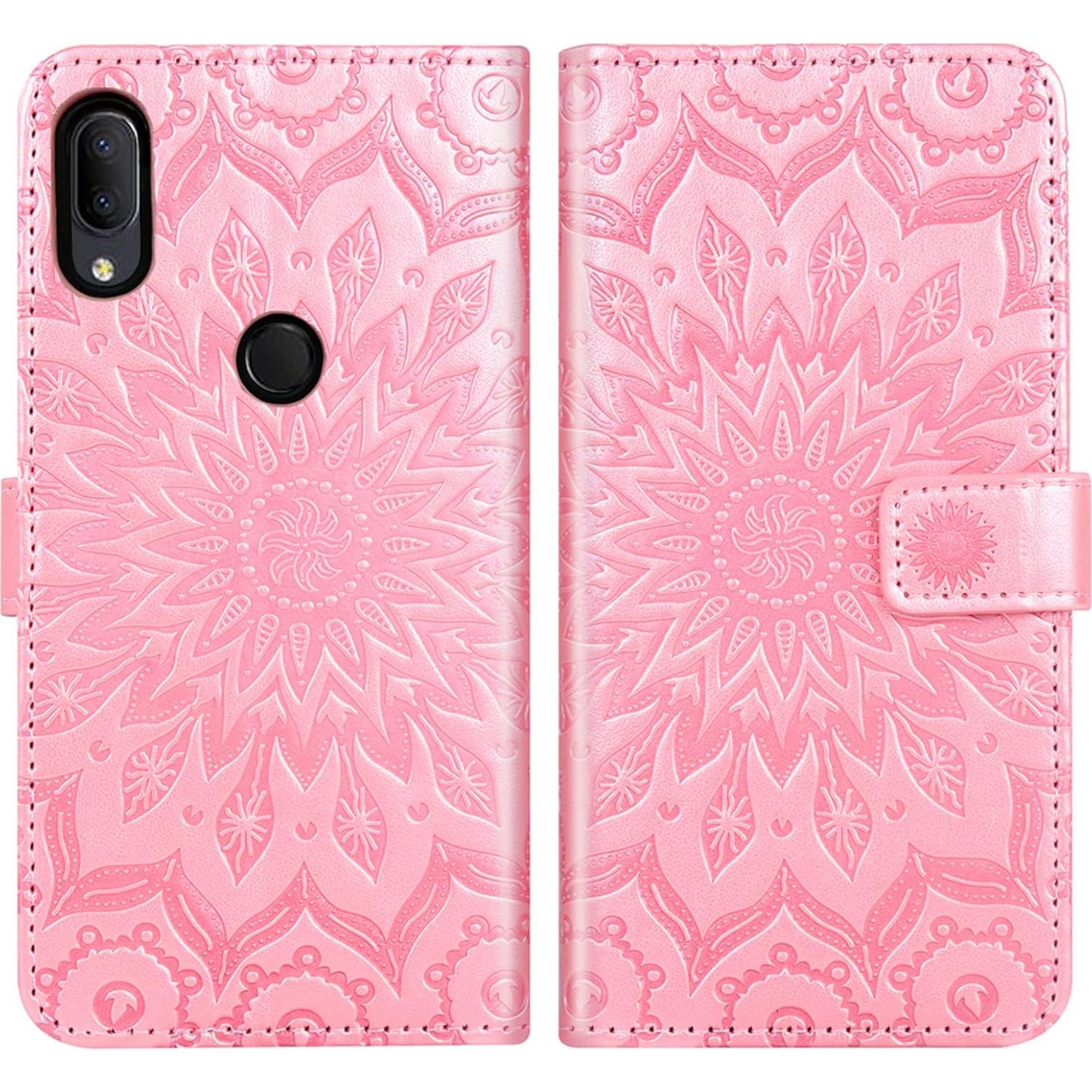 Funda de cuero Alcatel 3V 2019 con protector y billetera