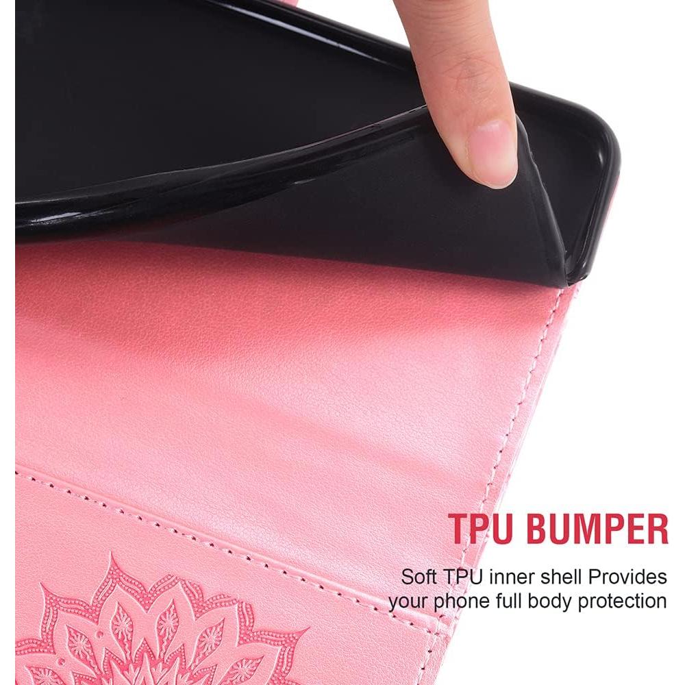 Funda de cuero Alcatel 3V 2019 con protector y billetera