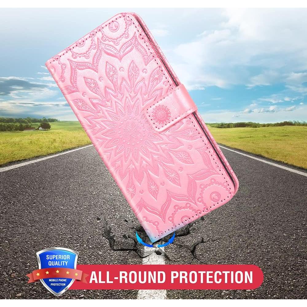 Funda de cuero Alcatel 3V 2019 con protector y billetera