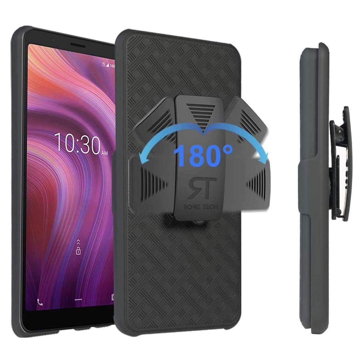 Funda con Clip para Cinturón Rome Tech Alcatel 3V 2019 - Negro