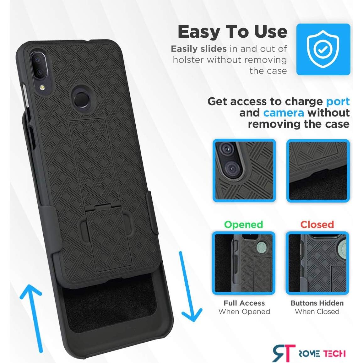 Funda con Clip para Cinturón Rome Tech Alcatel 3V 2019 - Negro