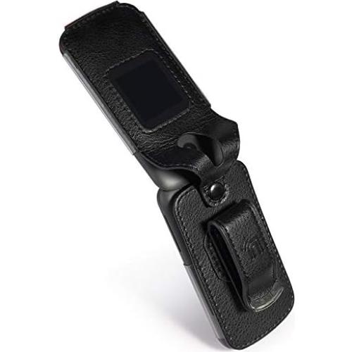 Funda Ajustada Nakedcellphone para Alcatel Go Flip 3 - Cuero Vegano Negro