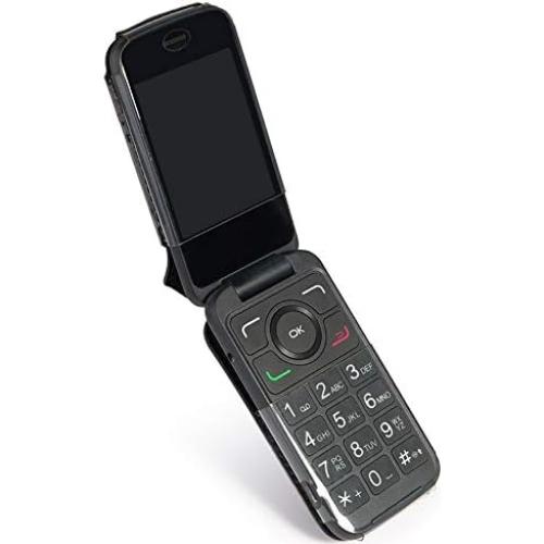 Funda Ajustada Nakedcellphone para Alcatel Go Flip 3 - Cuero Vegano Negro