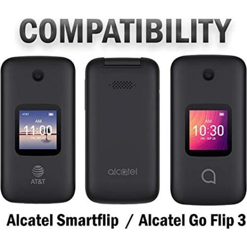 Funda Ajustada Nakedcellphone para Alcatel Go Flip 3 - Cuero Vegano Negro