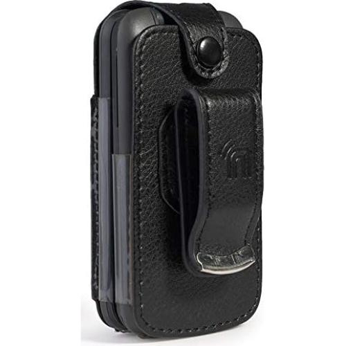 Funda Ajustada Nakedcellphone para Alcatel Go Flip 3 - Cuero Vegano Negro