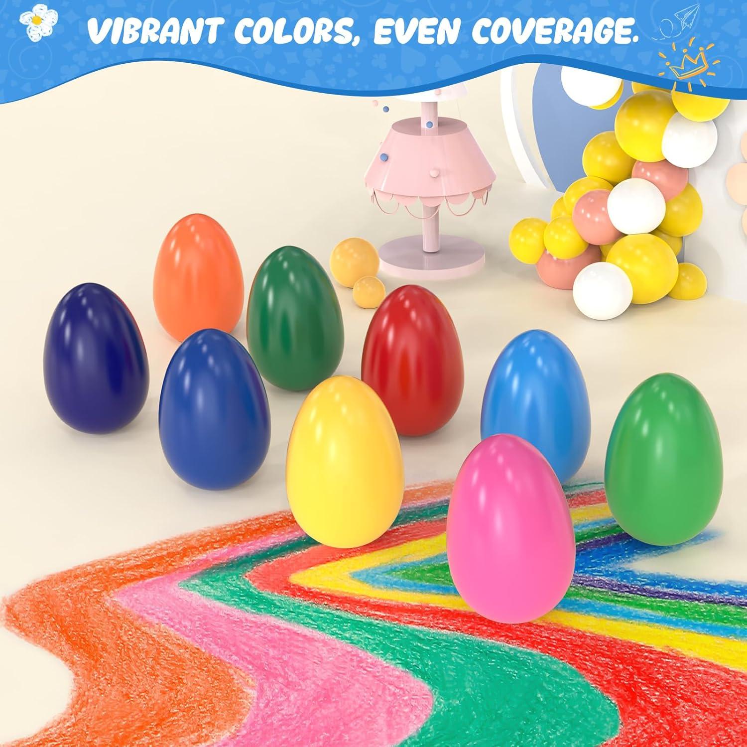 Crayones de Huevo Tencoz 9 Colores No Tóxicos Lavables 3+