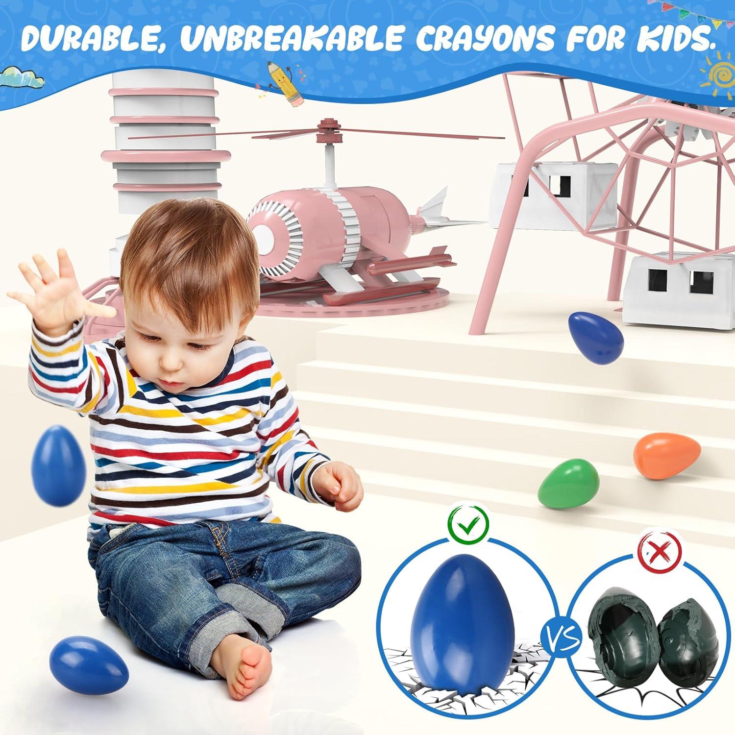 Crayones de Huevo Tencoz 9 Colores No Tóxicos Lavables 3+