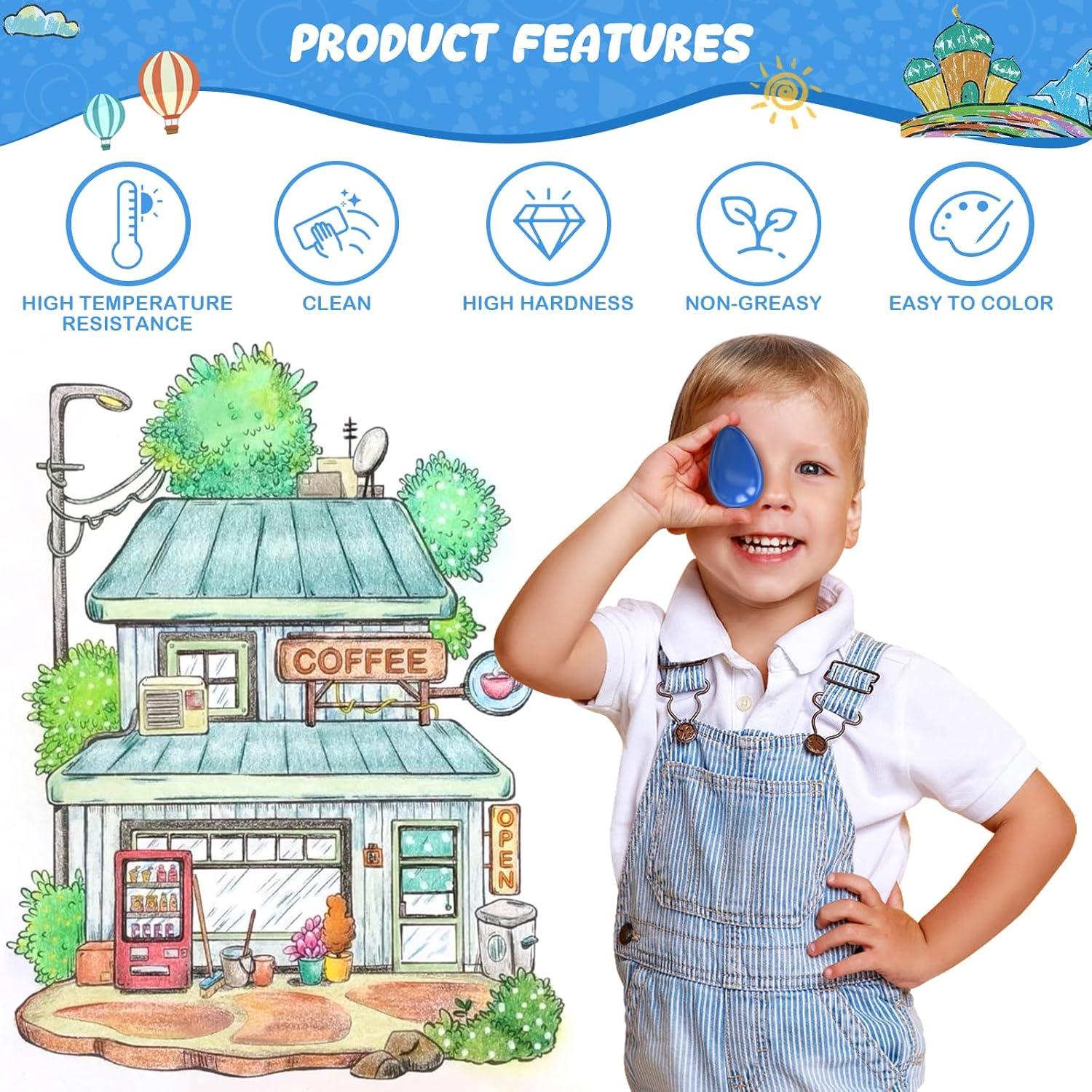 Crayones de Huevo Tencoz 9 Colores No Tóxicos Lavables 3+