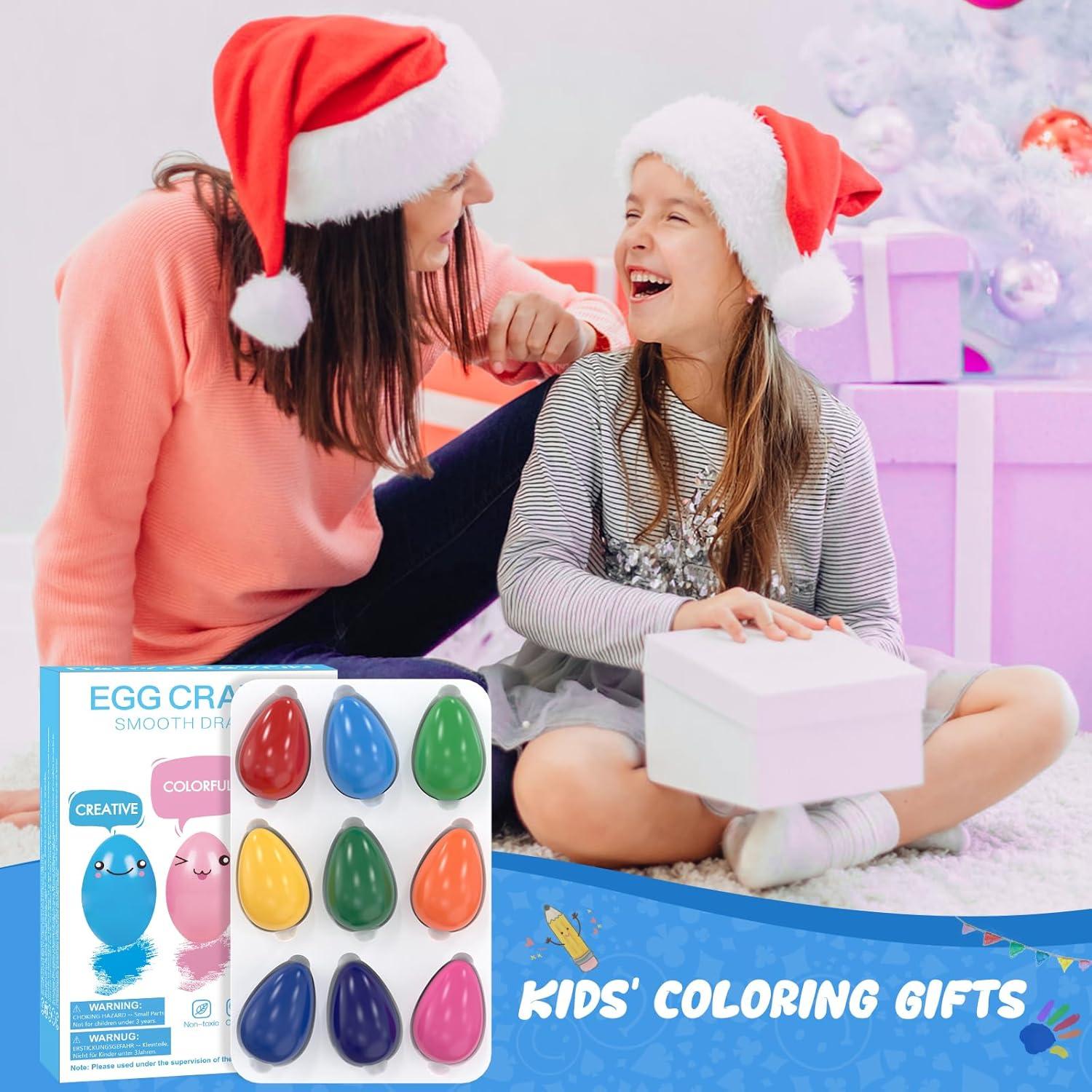 Crayones de Huevo Tencoz 9 Colores No Tóxicos Lavables 3+