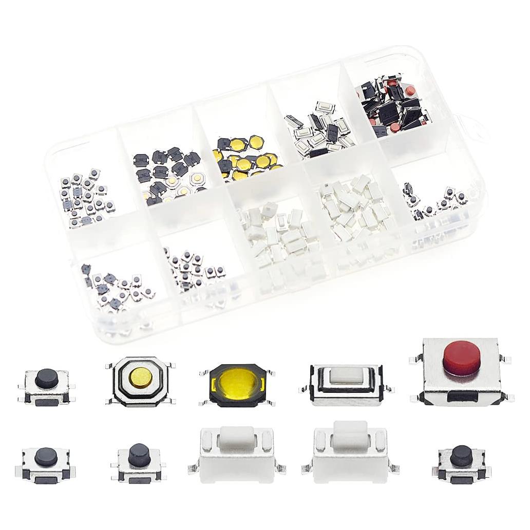 Kit de 200 Interruptores Táctiles Micro Momentáneo QTEATAK
