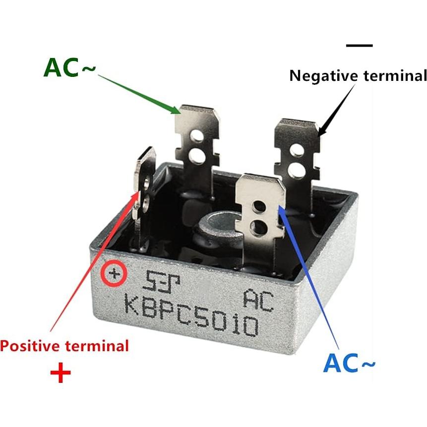 Diodo Rectificador BOJACK KBPC5010 50A 1000V Paquete de 2