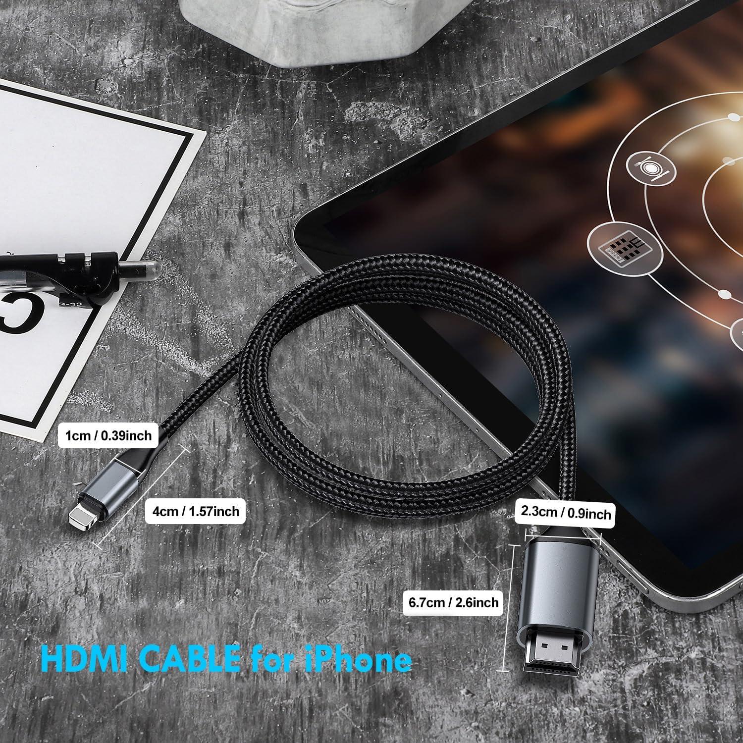 Adaptador Lightning a HDMI 1080P Lulaven 2.01m para iPhone