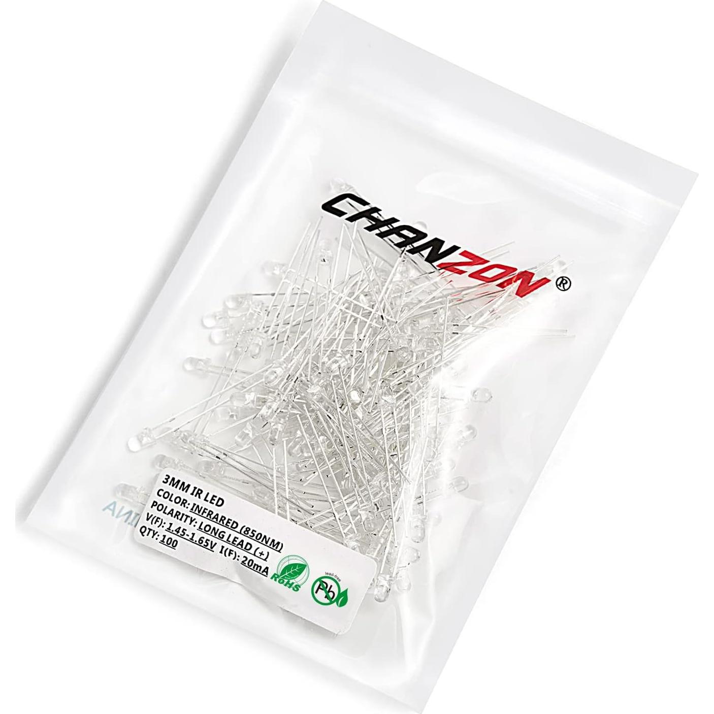 Diodos LED Infrarrojos 850nm CHANZON 100 Piezas 3mm