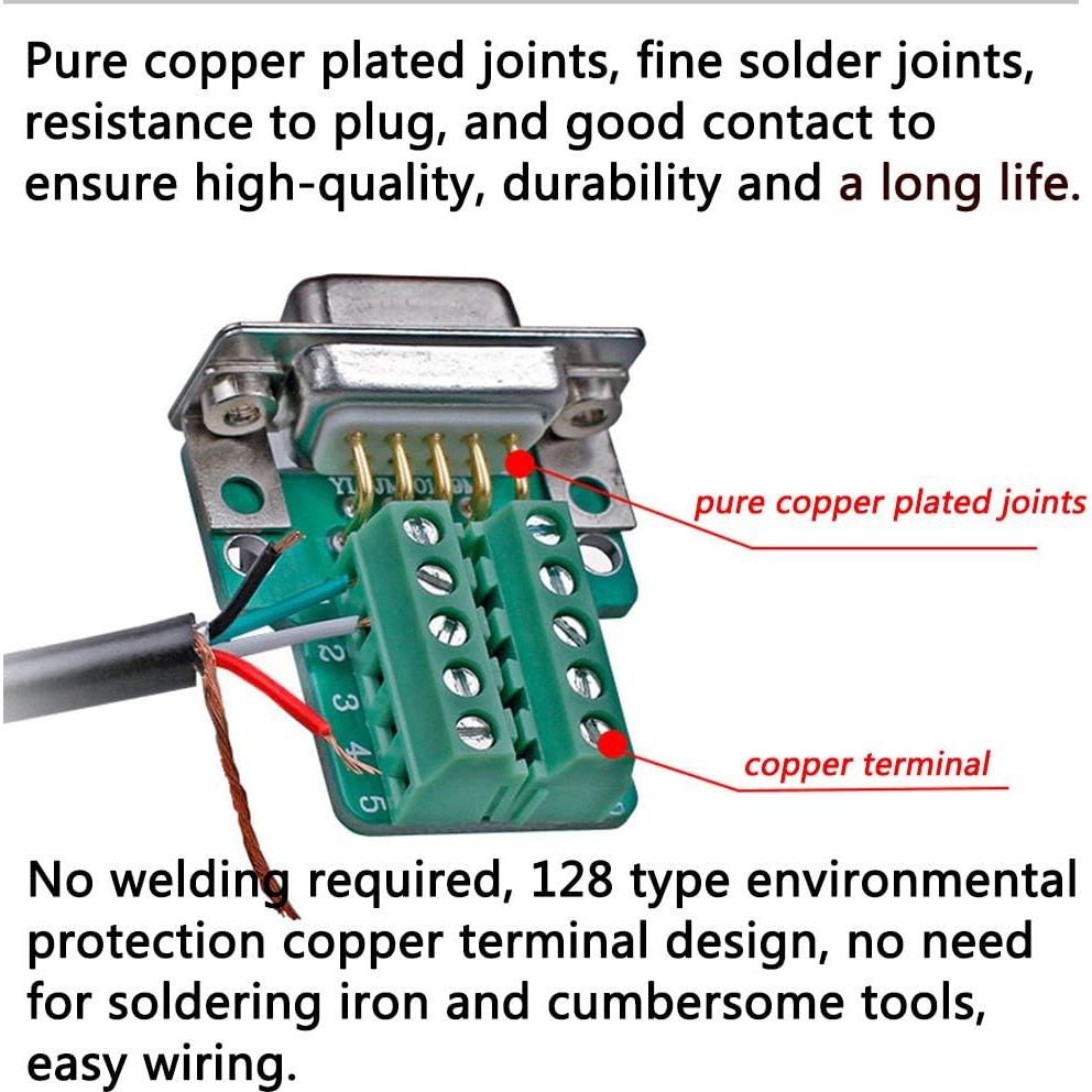 Conectores DB9 Hembra Sin Soldadura Anmbest 2 Piezas