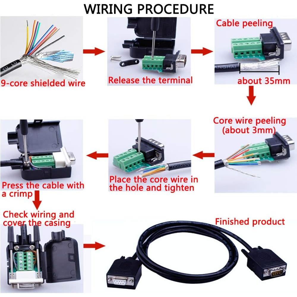 Conectores DB9 Hembra Sin Soldadura Anmbest 2 Piezas