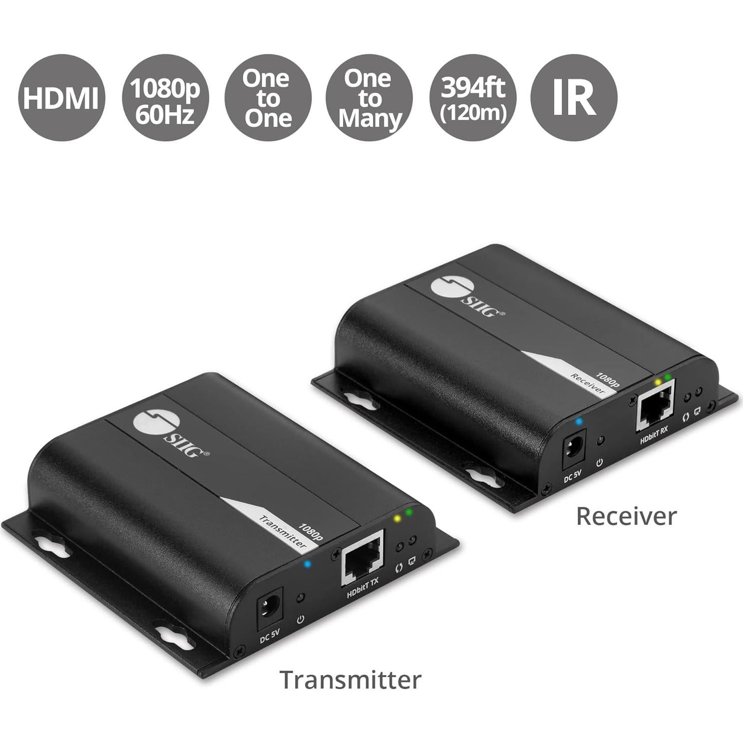 Extensor HDMI sobre IP SIIG CE-H26T11-S1 1080p 120m