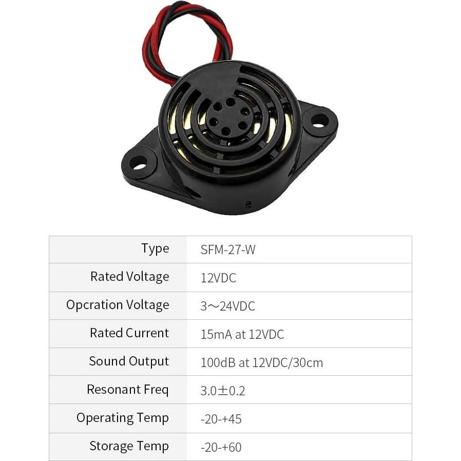 Zumbador Electrónico Activo WEICHUANGJING SFM-27-W 90dB 3PCS