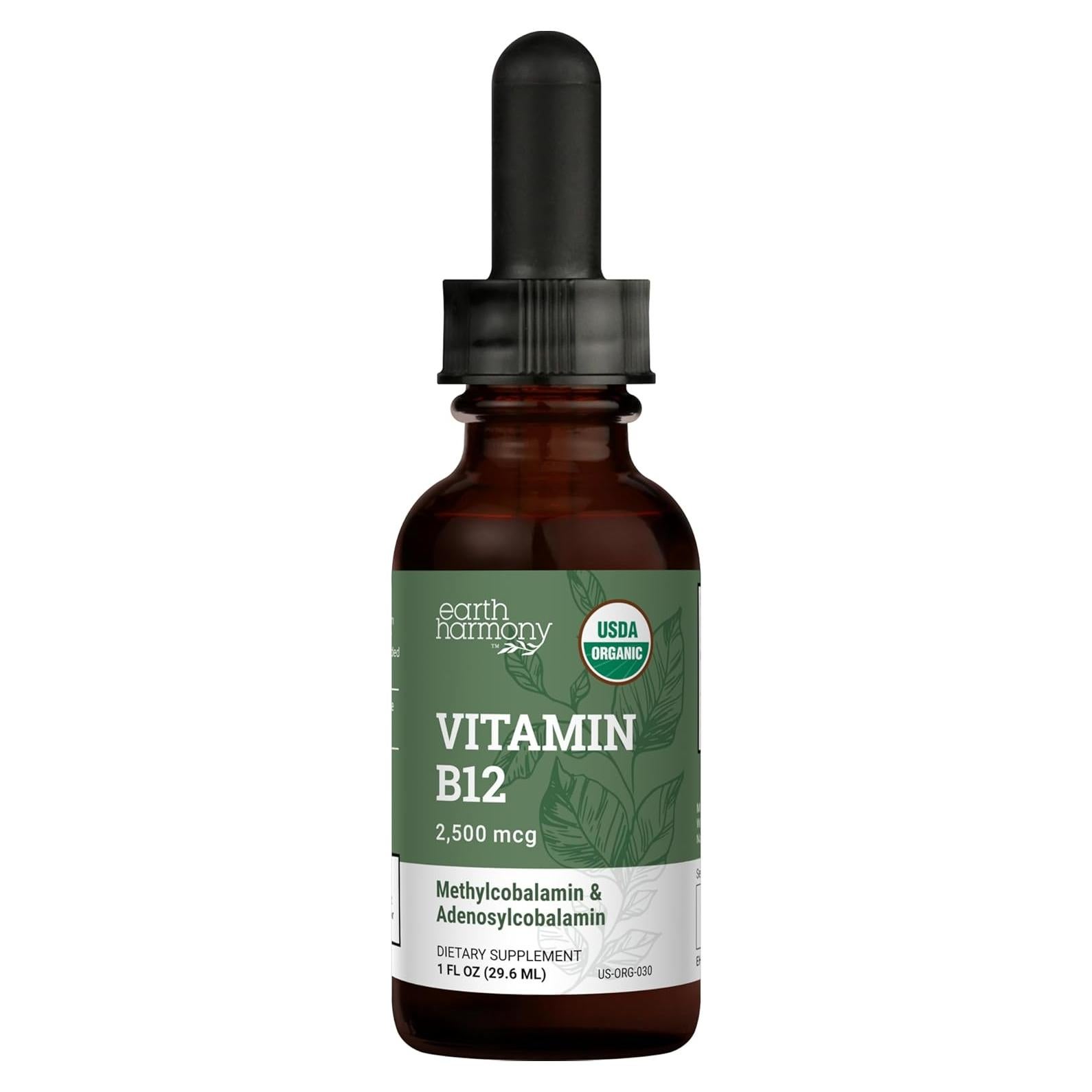 Suplemento Líquido de Vitamina B12 Orgánica Earth Harmony 29.57 ml