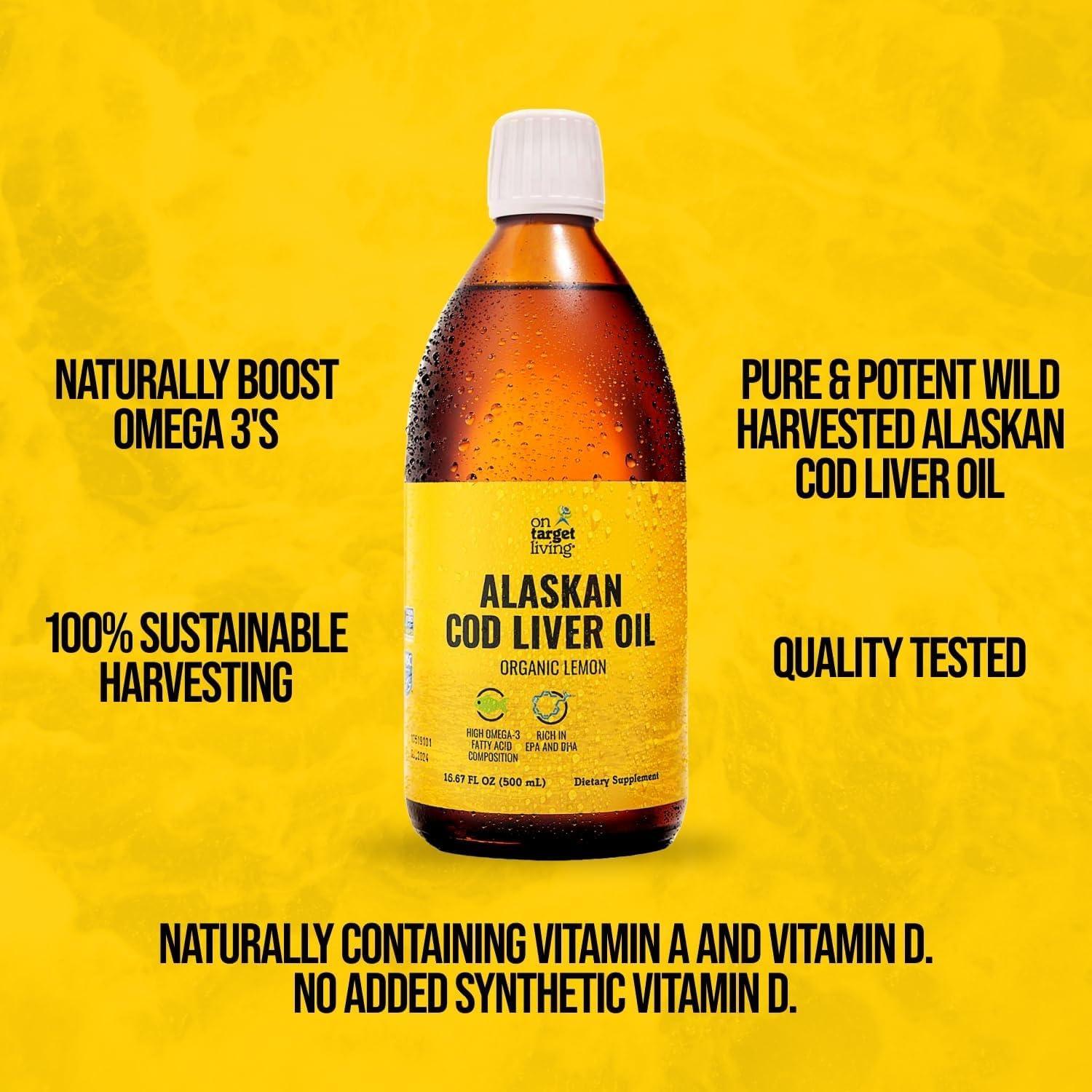 Aceite de Hígado de Bacalao On Target Living 473 ml Limón Orgánico