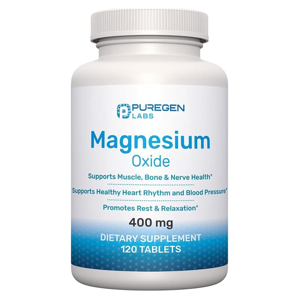 Suplemento de Magnesio 400mg P Puregen Labs 120 Tabletas