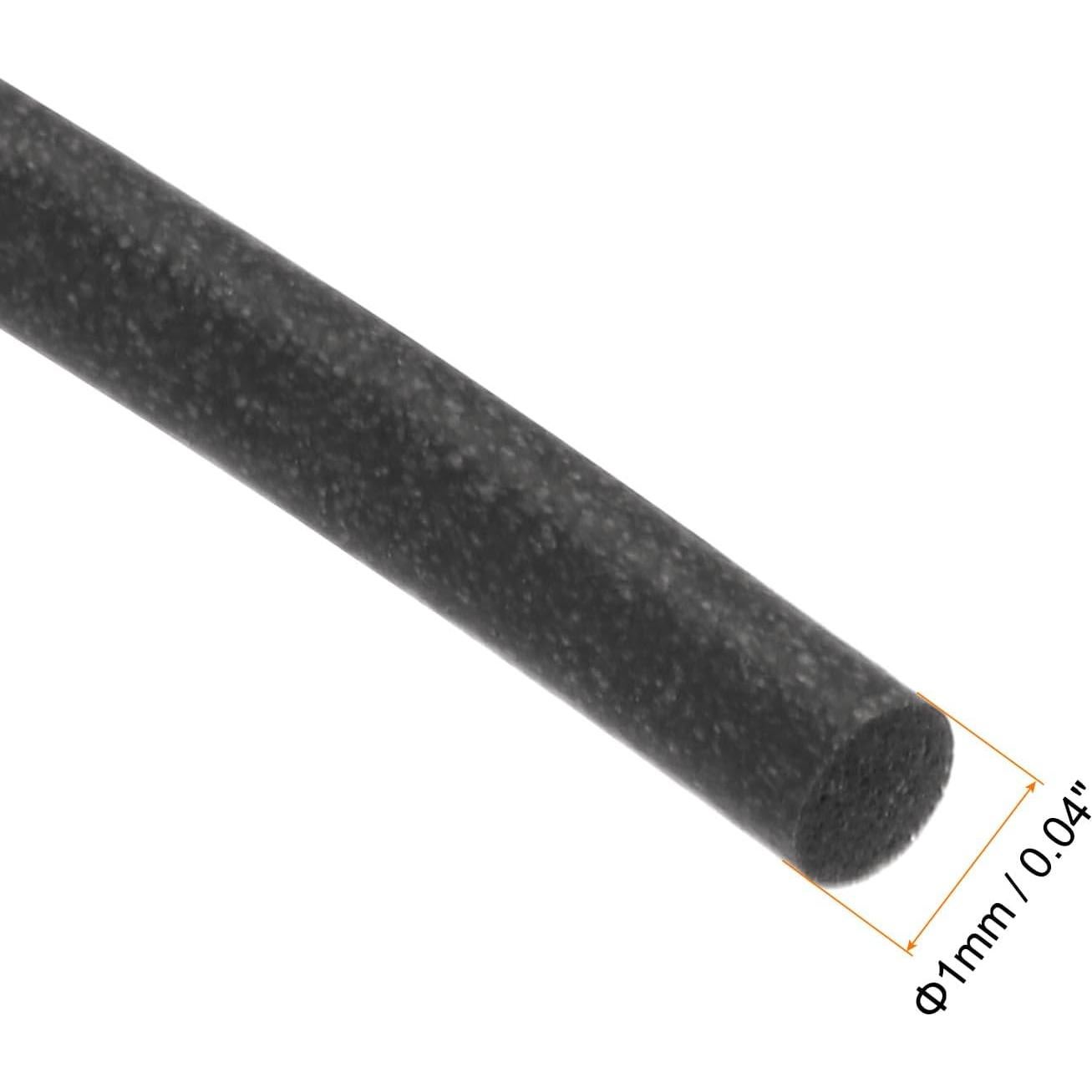 Tira de Sellado de Silicona uxcell 1mm x 2.5m Negra