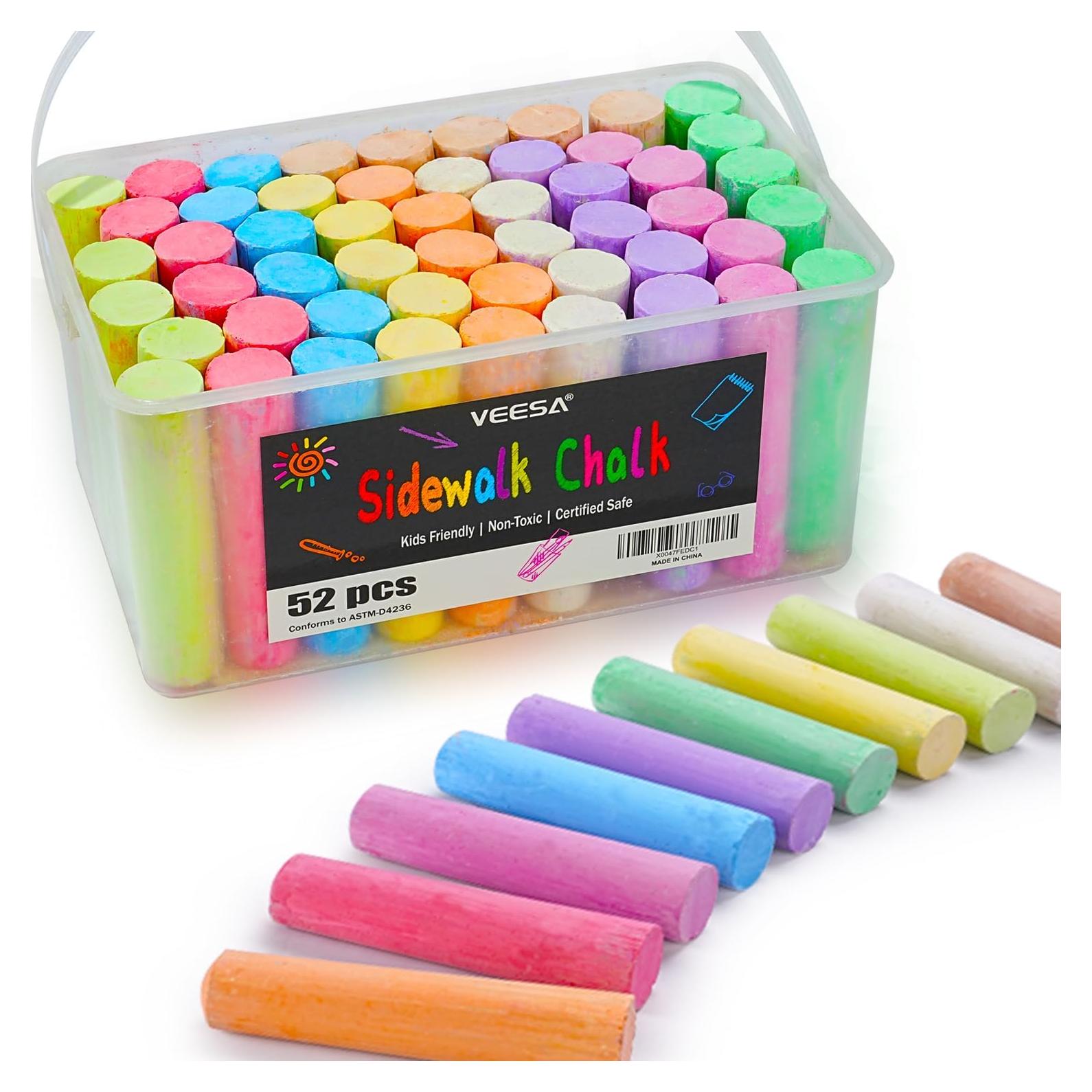 Tiza de Acera VEESA 52 Piezas Jumbo Multicolor Lavable