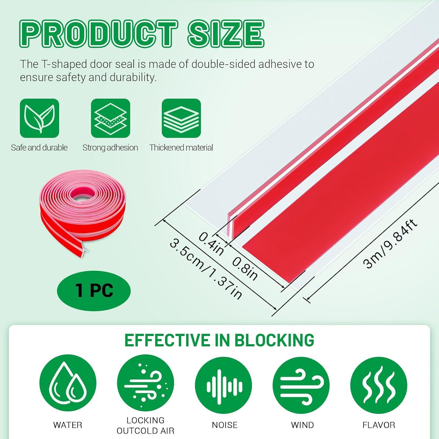 Tapón de Draft Huakaile 300 cm Silicona Transparente Impermeable
