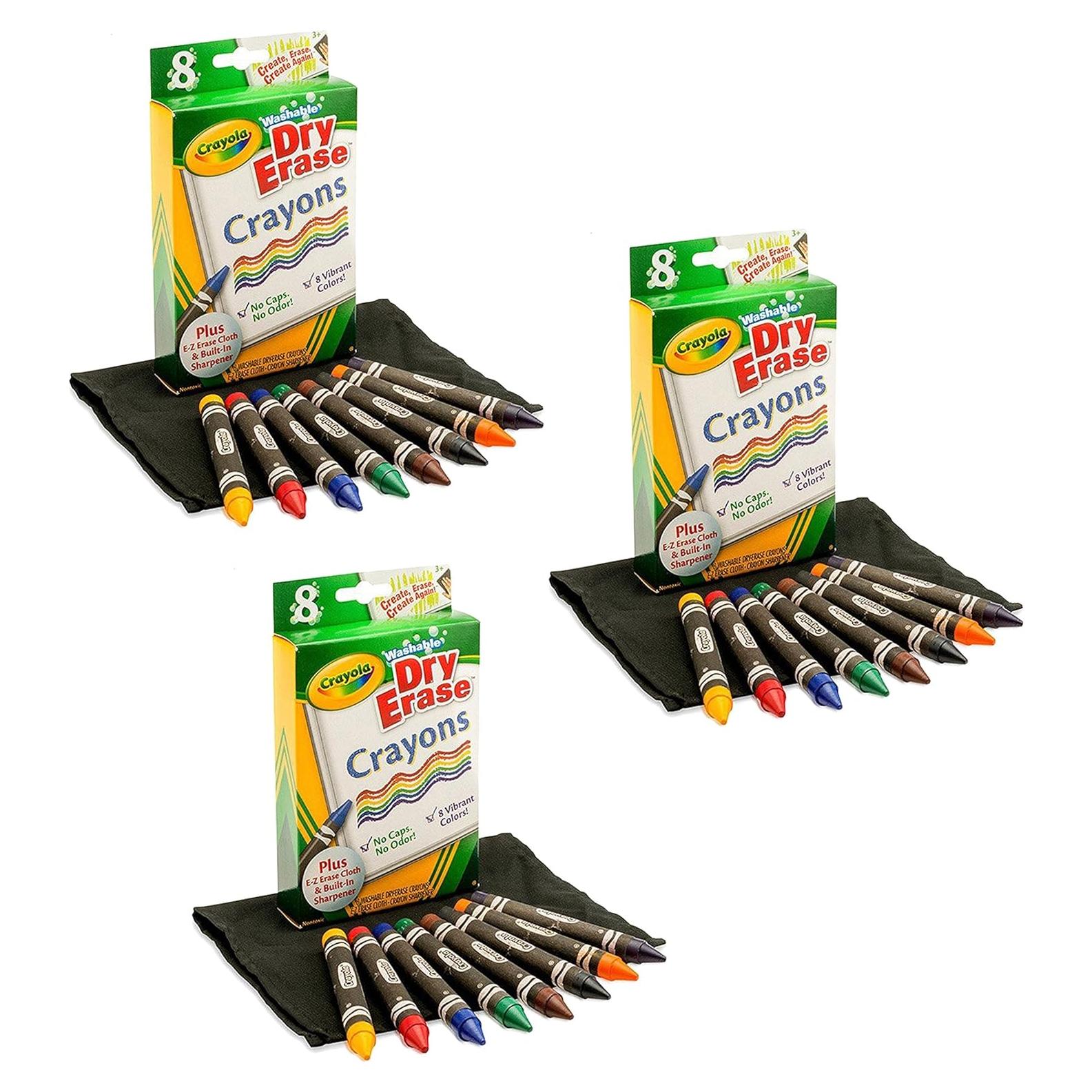 Paquete de 3 Crayones de Borrado en Seco Crayola 24 Colores