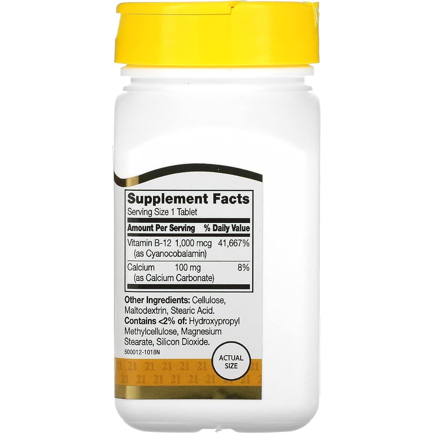 Tabletas de Vitamina B12 1000 mcg 21st Century 110 unidades