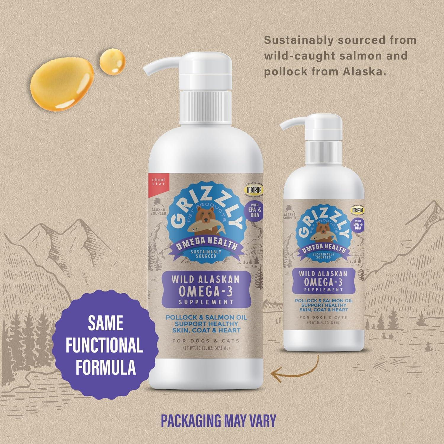 Suplemento Líquido Omega-3 Grizzly para Perros y Gatos 473 ml