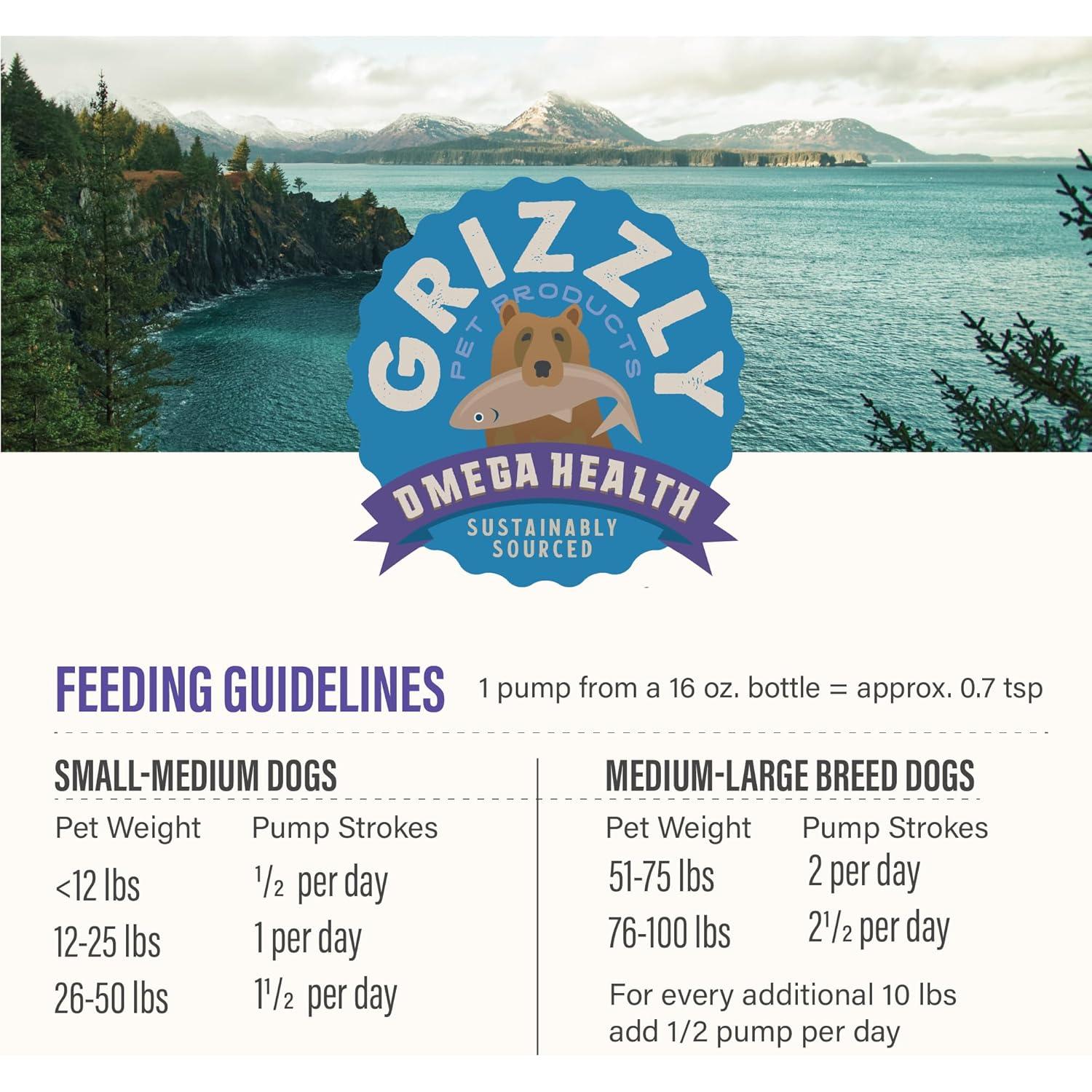 Suplemento Líquido Omega-3 Grizzly para Perros y Gatos 473 ml