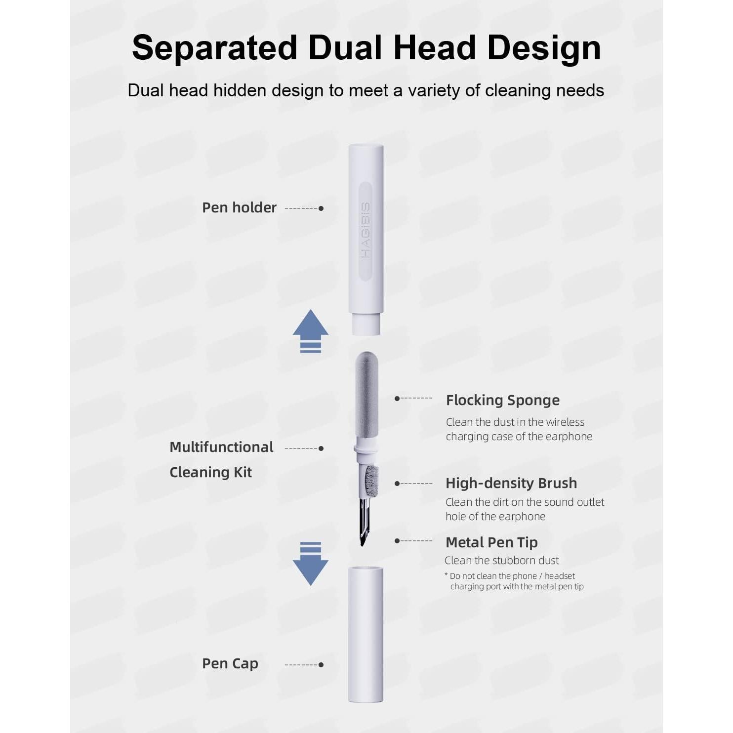 Kit de limpieza Hagibis 3 en 1 para AirPods Pro - Blanco