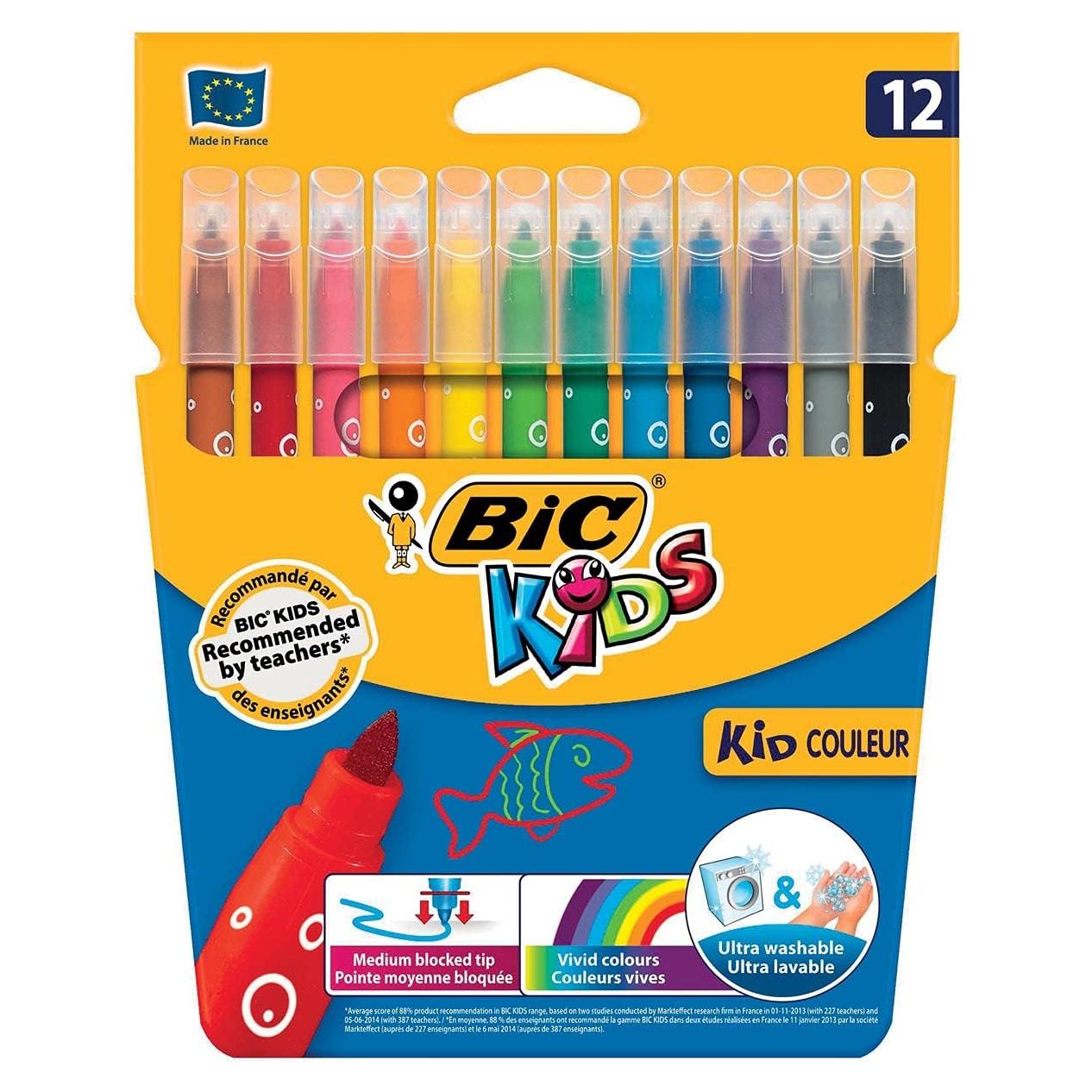 Marcadores BIC Kids Kid Couleur - 12 Colores Variados