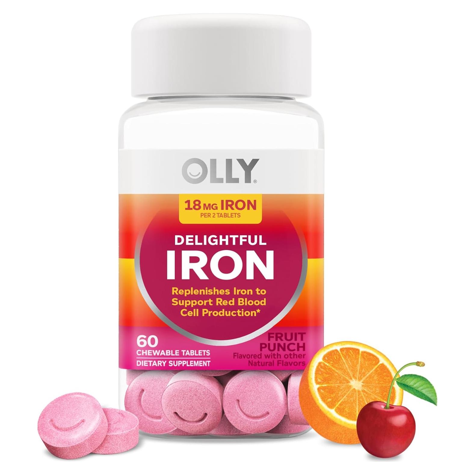 Tabletas Masticables de Hierro OLLY Delightful 60 Unidades