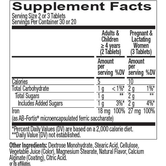 Tabletas Masticables de Hierro OLLY Delightful 60 Unidades