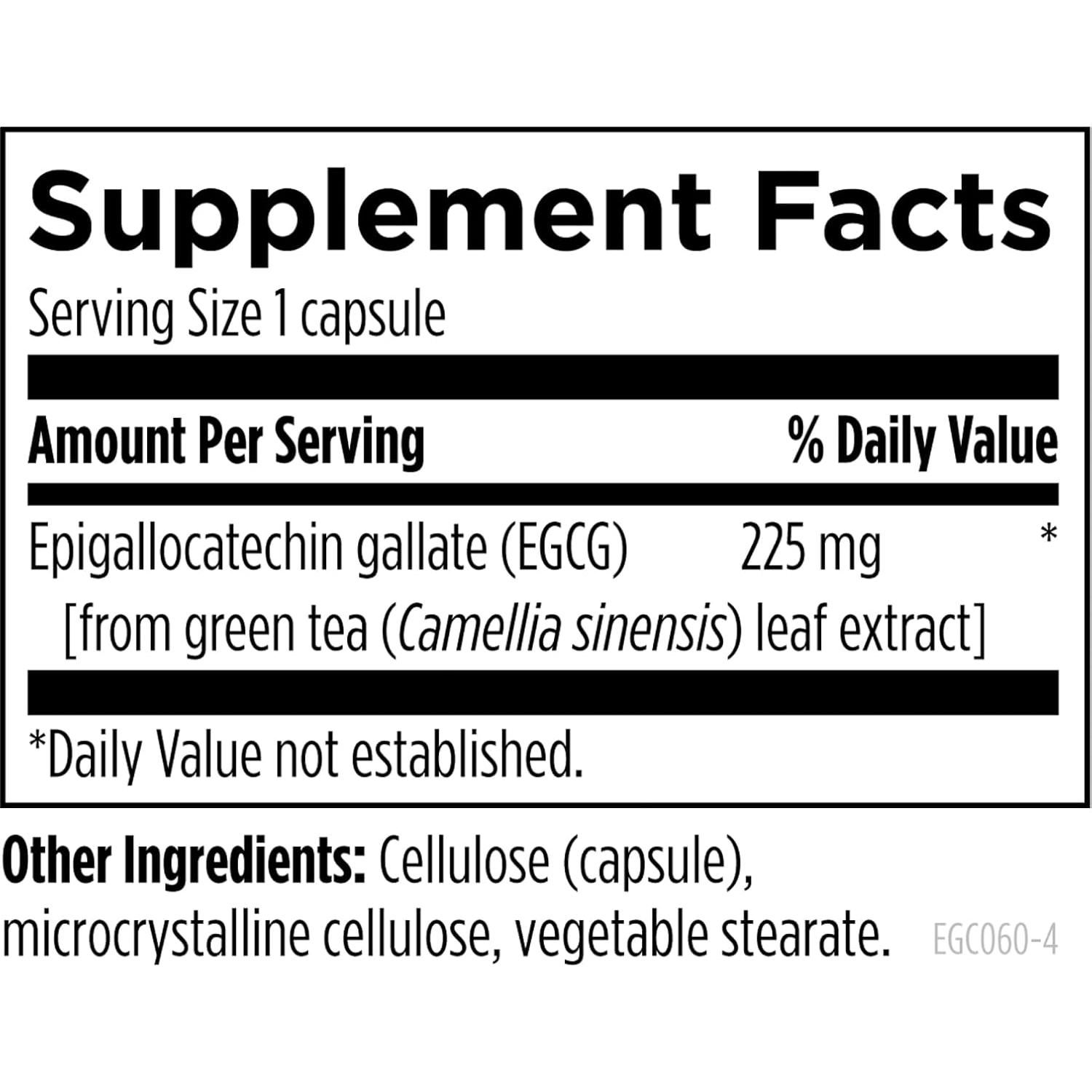 Suplemento Antioxidante de Té Verde Vegano 225mg - 60 Cápsulas