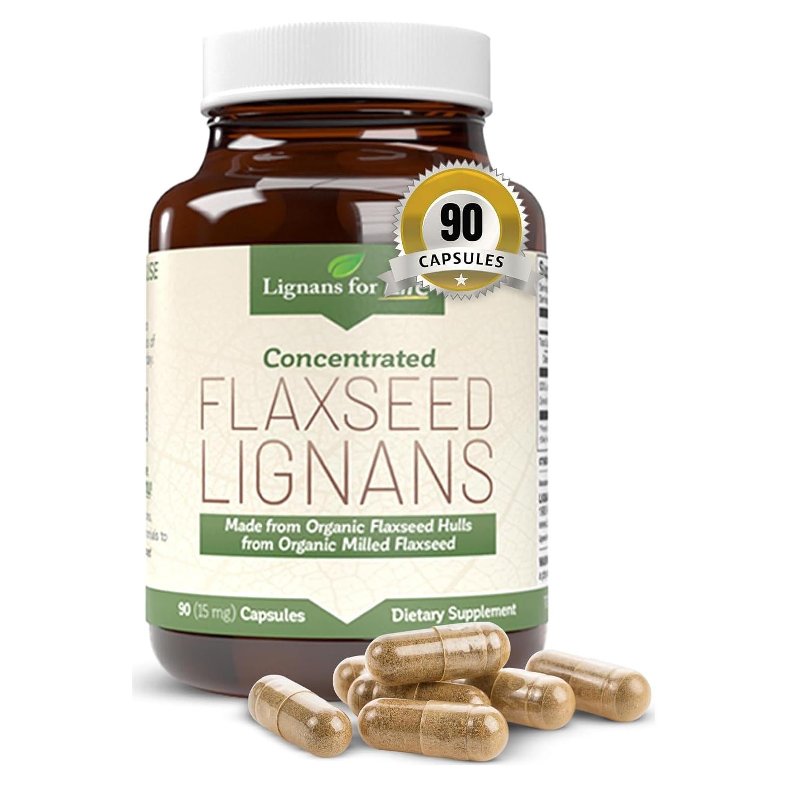 Suplemento de Semilla de Lino Lignanos 15mg 90 Cápsulas